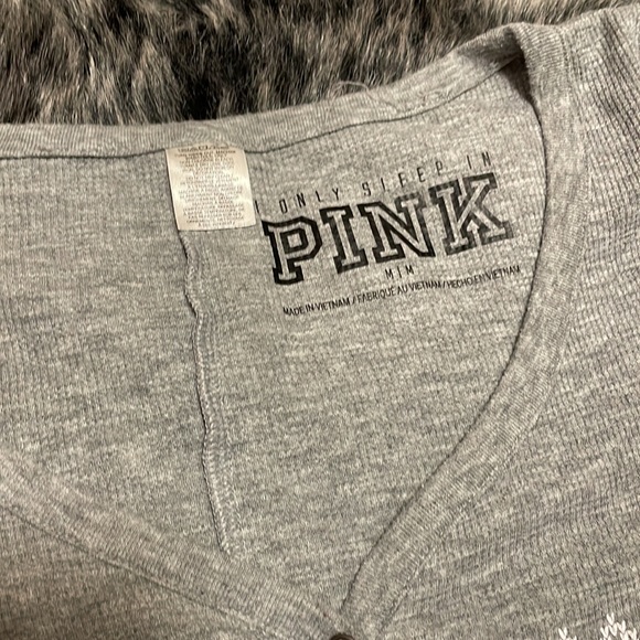 PINK Victoria's Secret Onesie Romper thermal Gray - Picture 4 of 5